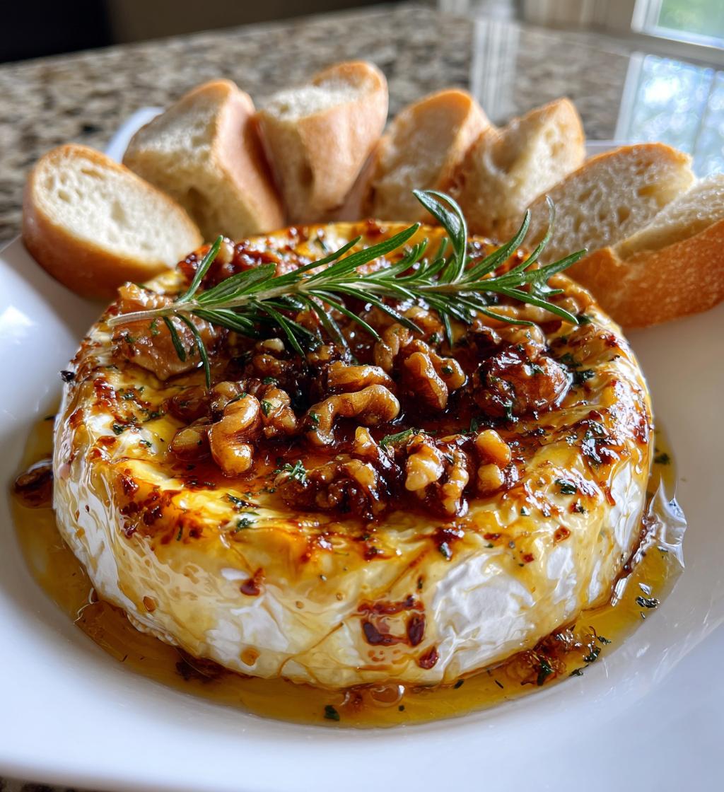 easy baked brie recipe with honey walnuts - detail 1