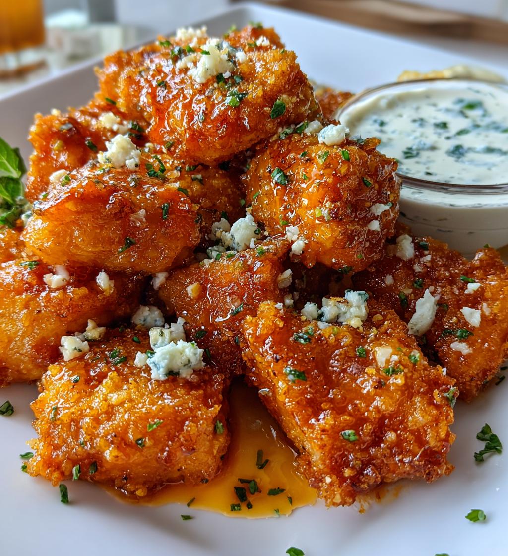 easy buffalo garlic chicken bites recipe