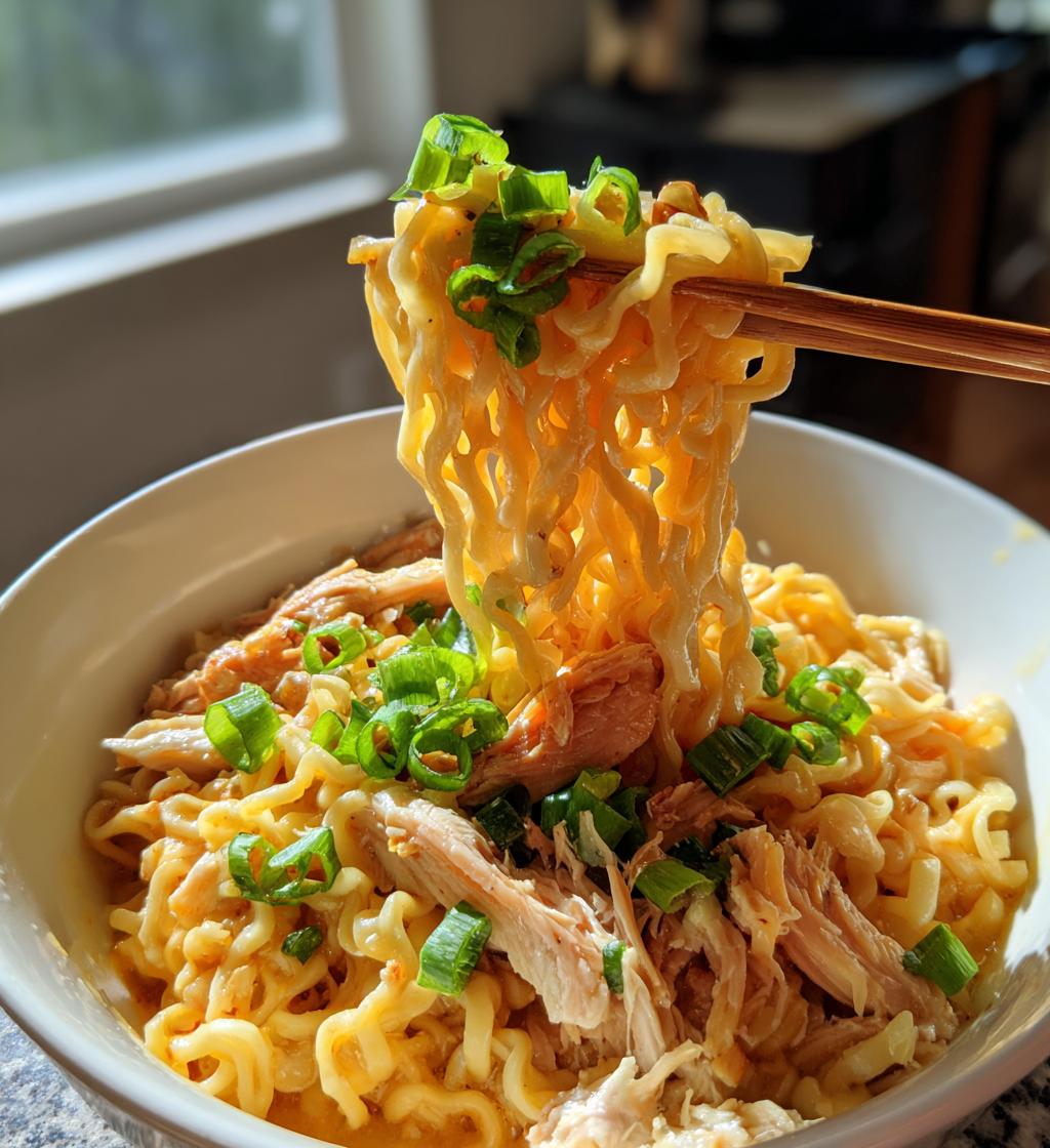 fiery chicken ramen with creamy garlic sauce 2