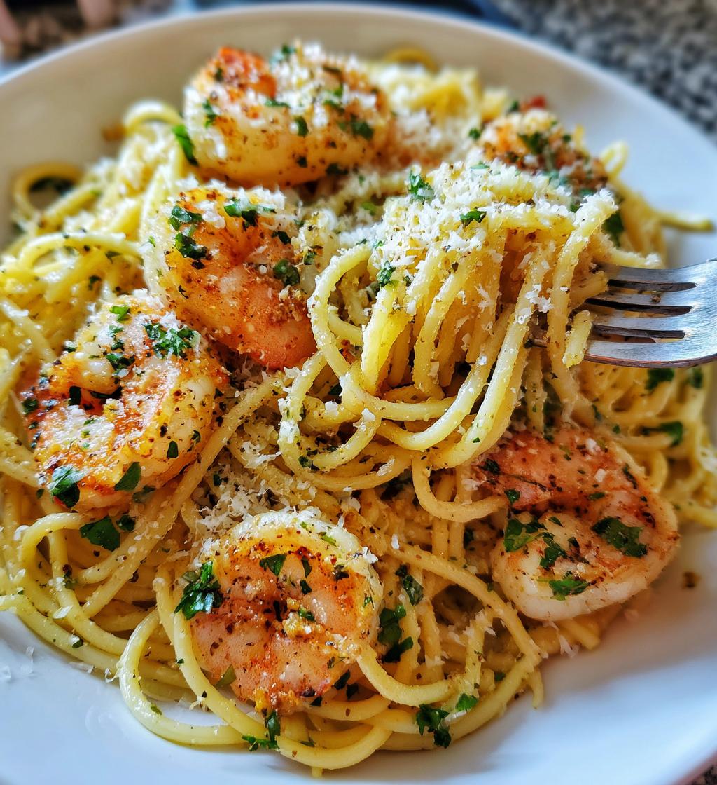 garlic butter shrimp pasta recipe - detail 1