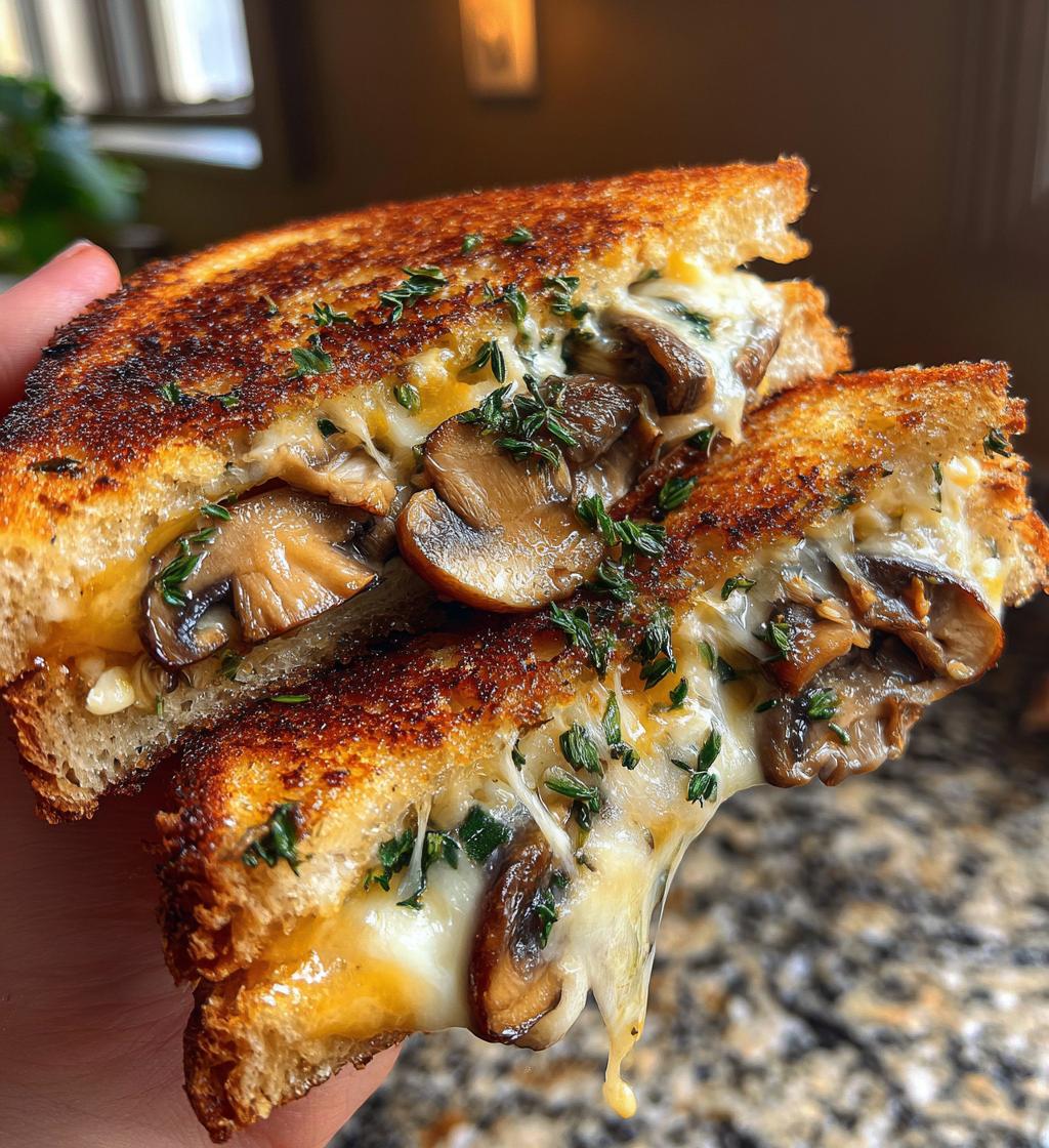 garlic mushroom grilled cheese - detail 1