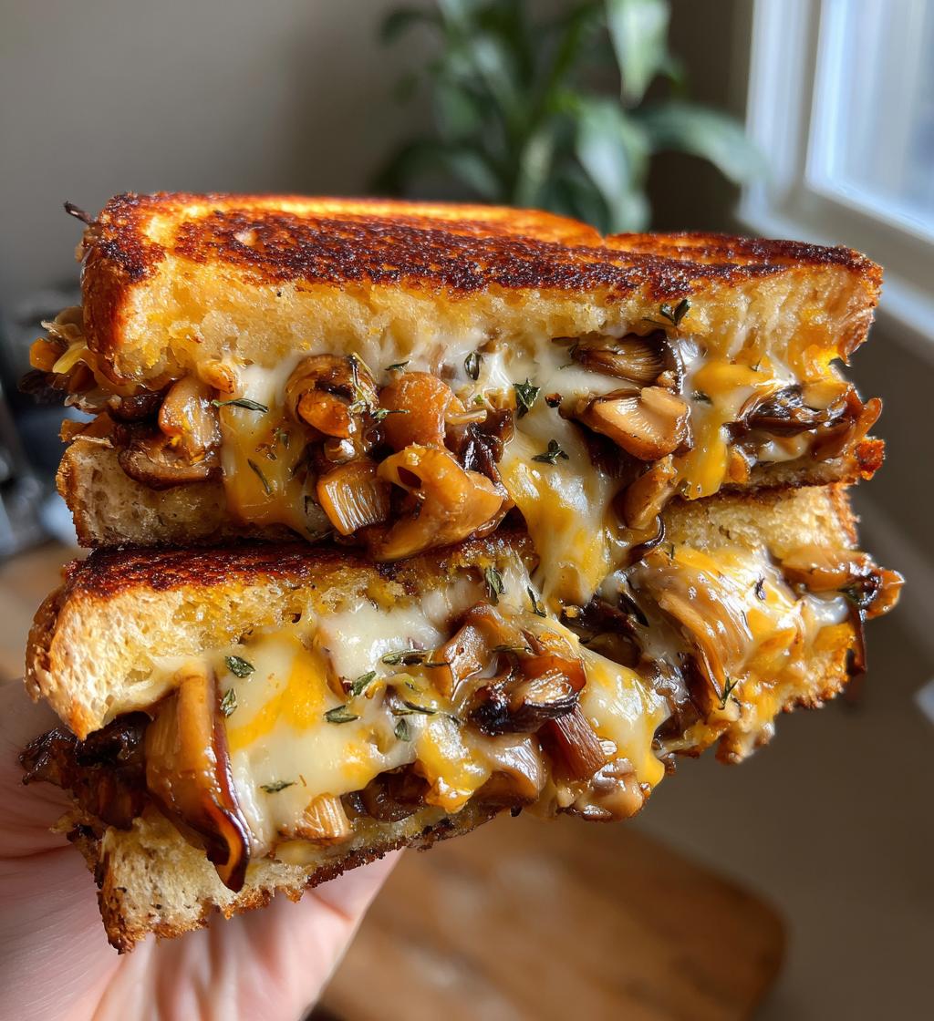 garlic mushroom grilled cheese