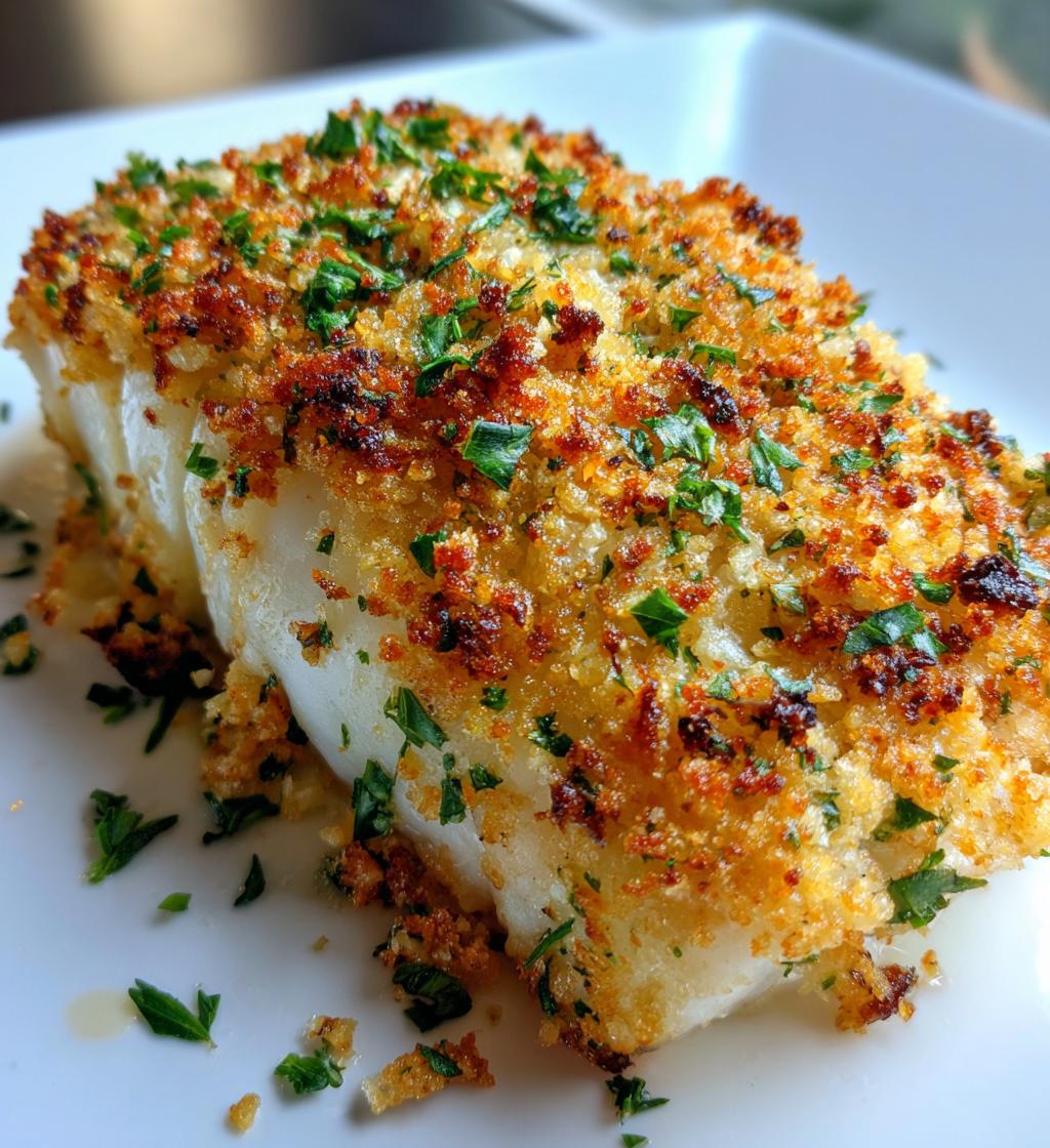 garlic parmesan crusted halibut recipe - detail 1