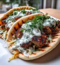 greek lamb pita wraps with homemade tzatziki