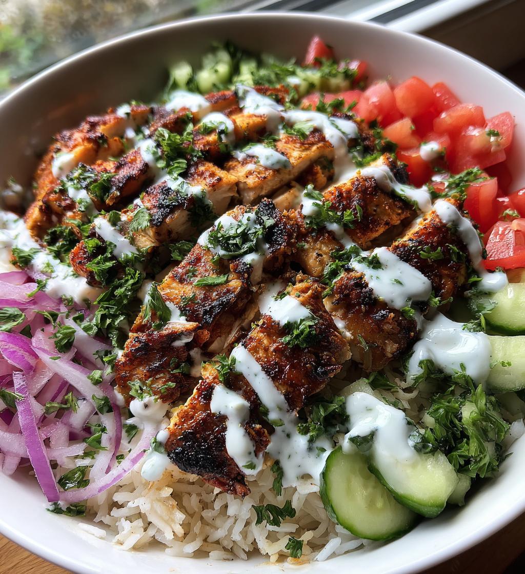 grilled chicken shawarma bowls with garlic sauce - detail 1