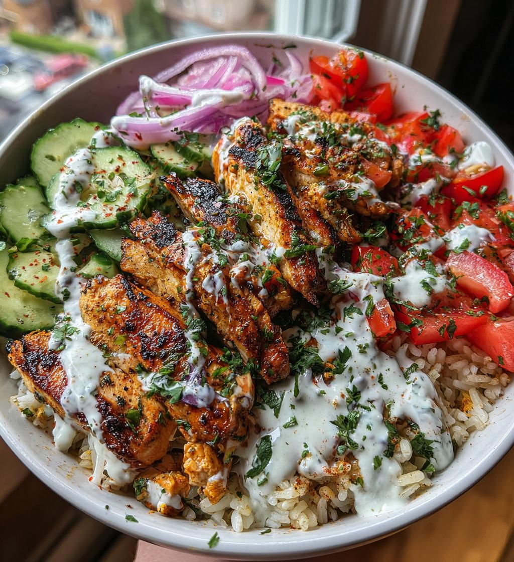grilled chicken shawarma bowls with garlic sauce