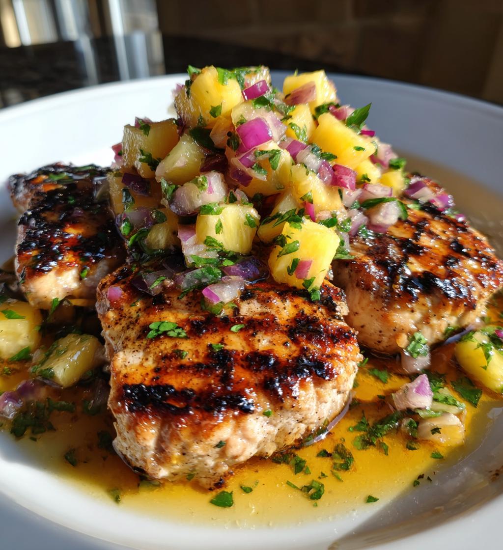 grilled swordfish with pineapple salsa recipe - detail 1