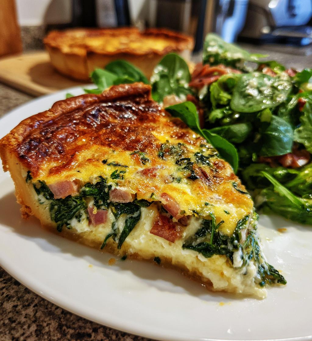 ham spinach quiche salad recipe - detail 1