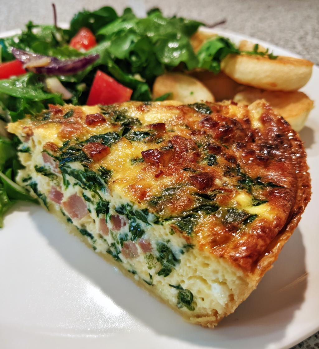ham spinach quiche salad recipe