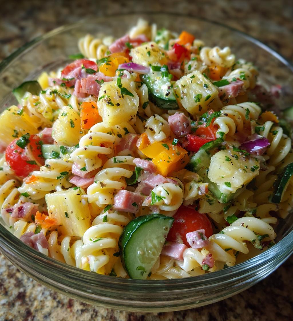 hawaiian pasta salad - detail 1