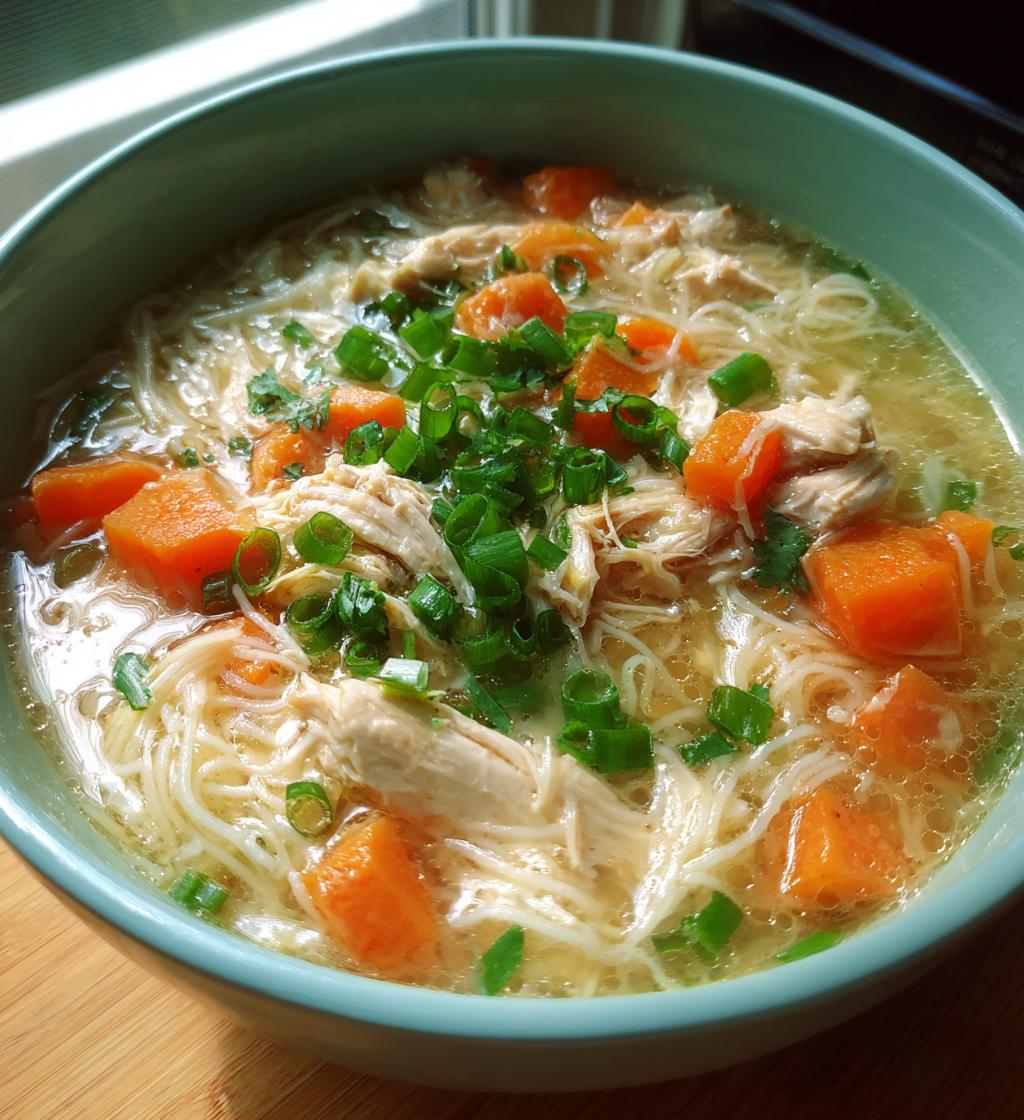 hawaiian style chicken long rice soup