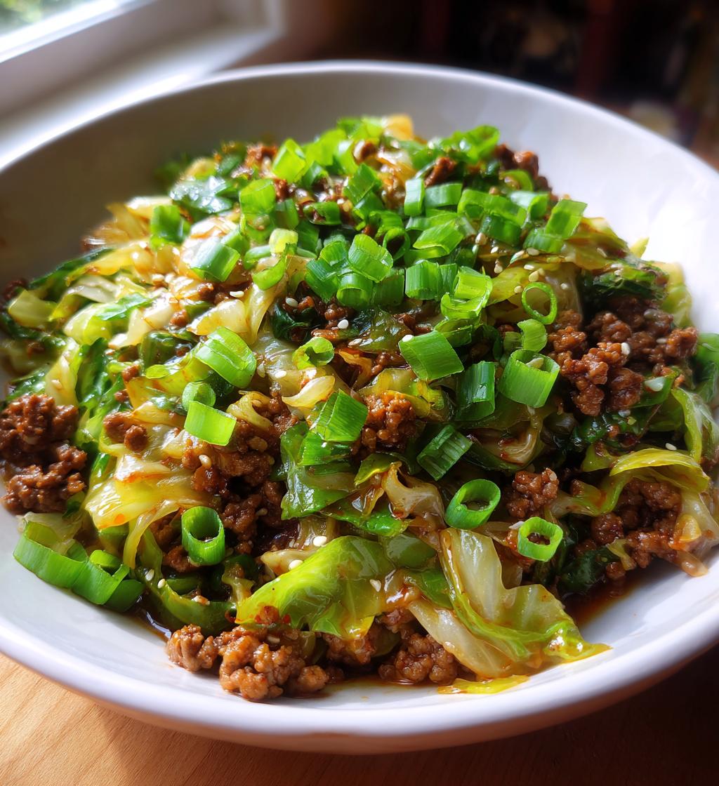 healthy chinese ground beef cabbage - detail 1