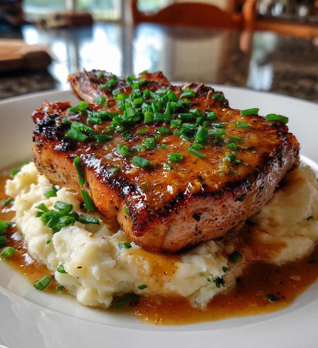 honey mustard pork chops mashed potatoes