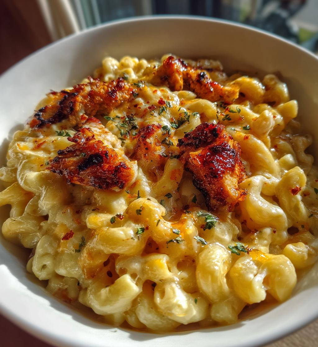 hot honey chicken mac n cheese