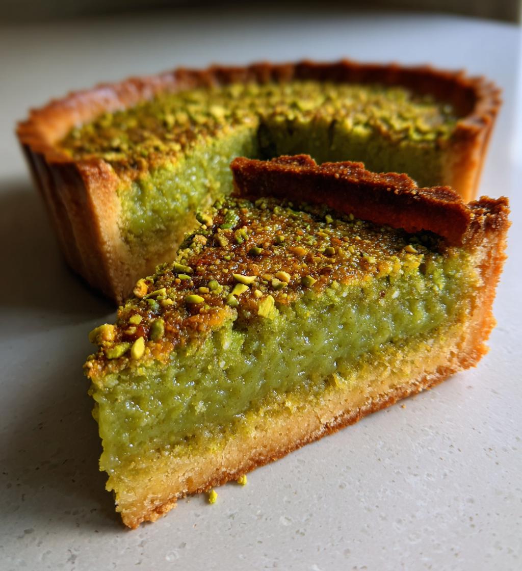 irresistible pistachio tart with creamy pistachio paste