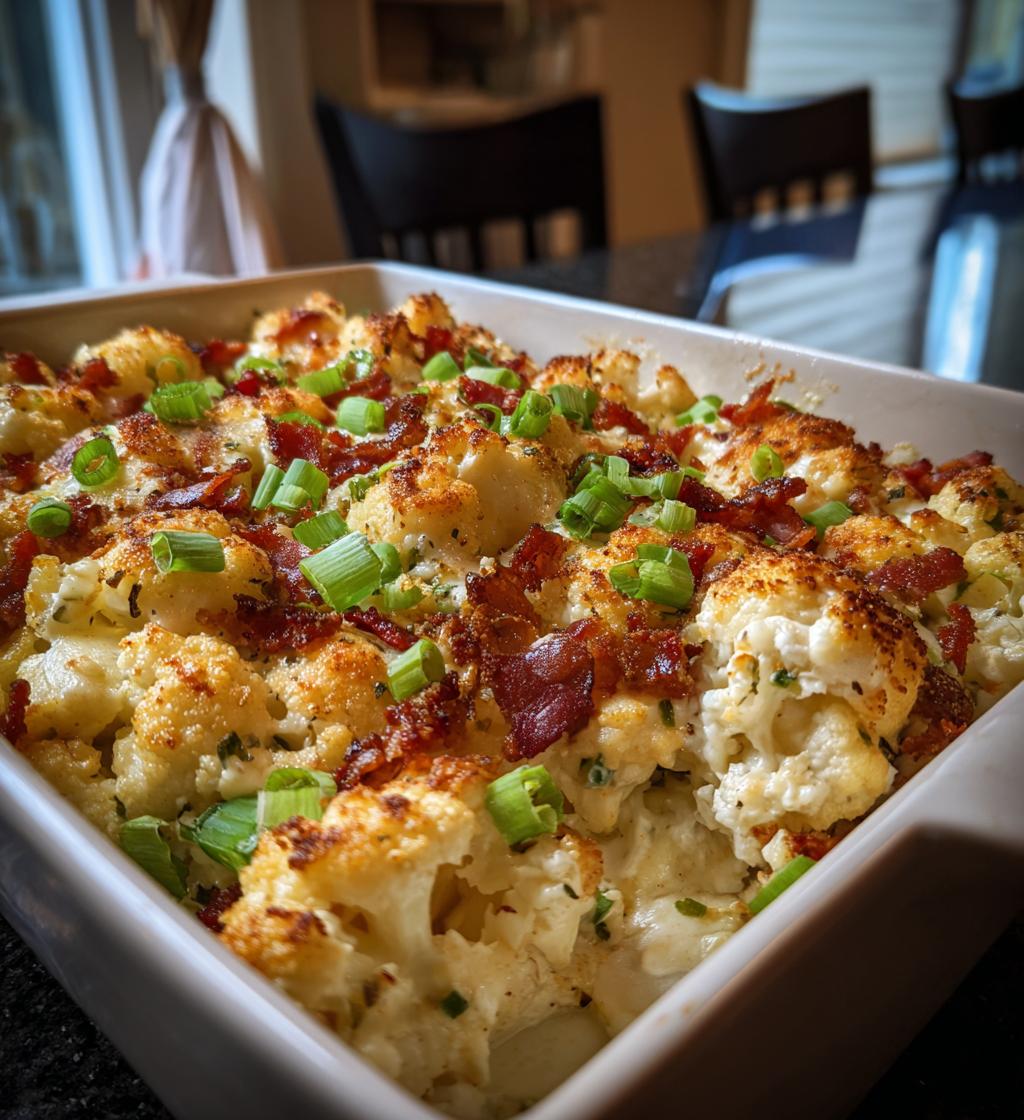 loaded cauliflower casserole - detail 1