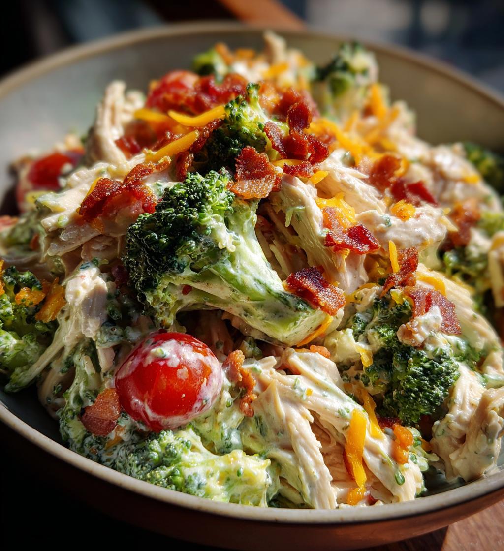 loaded chicken broccoli salad recipe - detail 1
