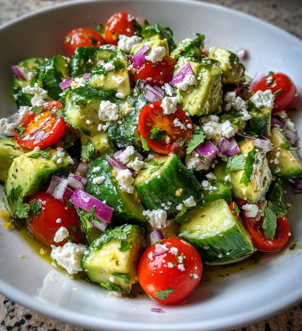 loaded cucumber avocado salad recipe