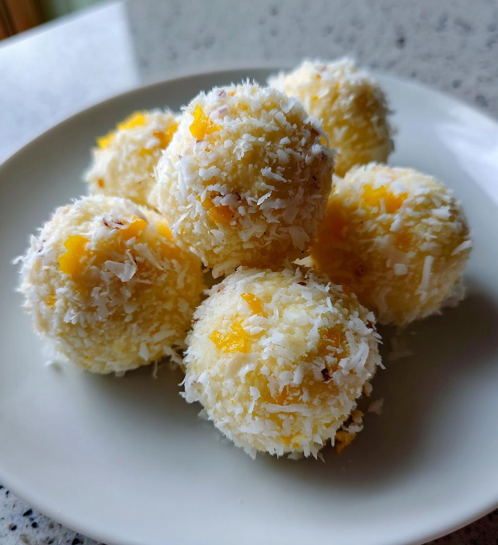 mango coconut truffles recipe easy dessert - detail 1