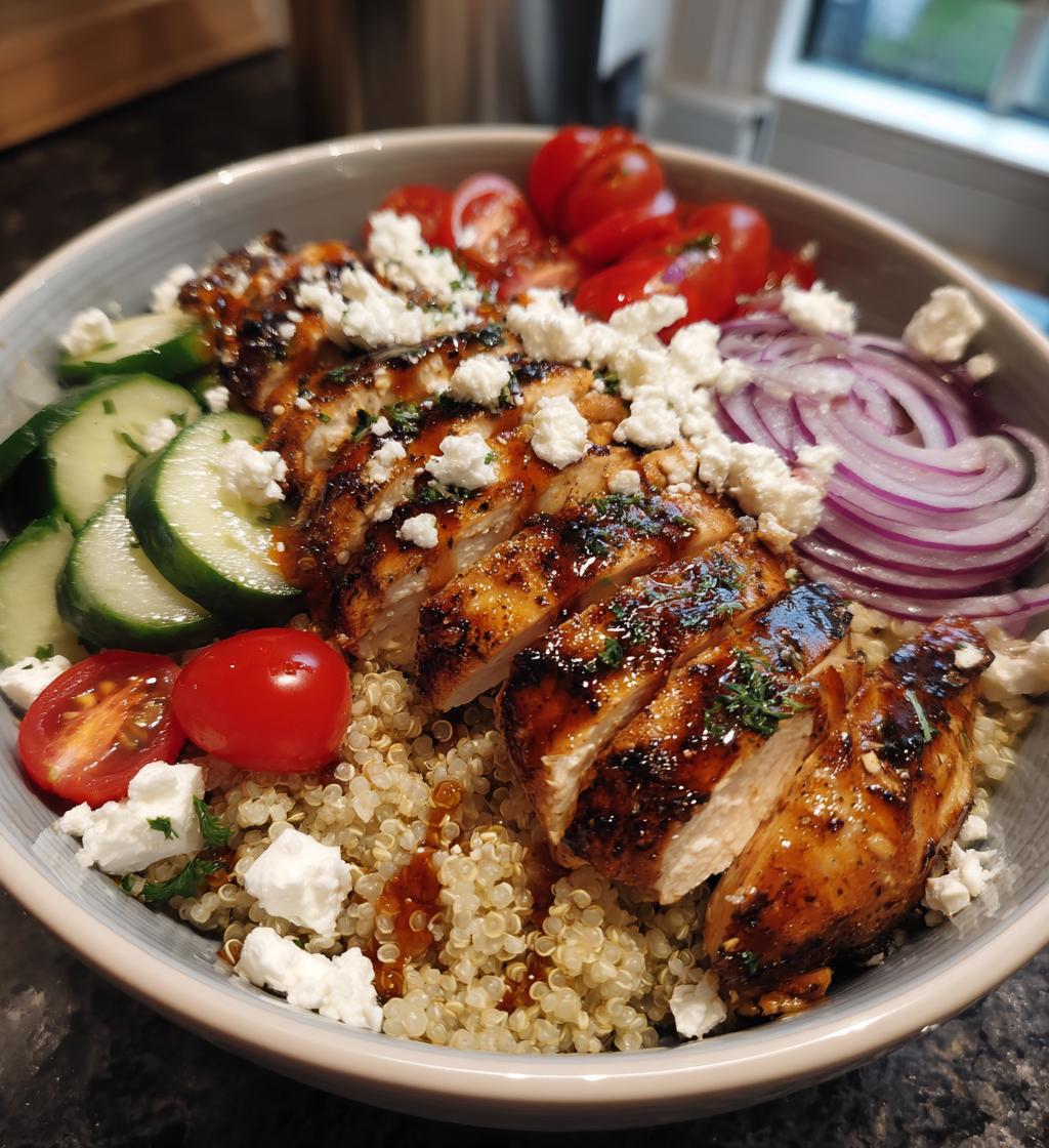 mediterranean chicken bowl - detail 1
