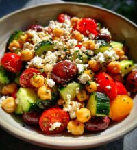 mediterranean chickpea salad feta olives recipe