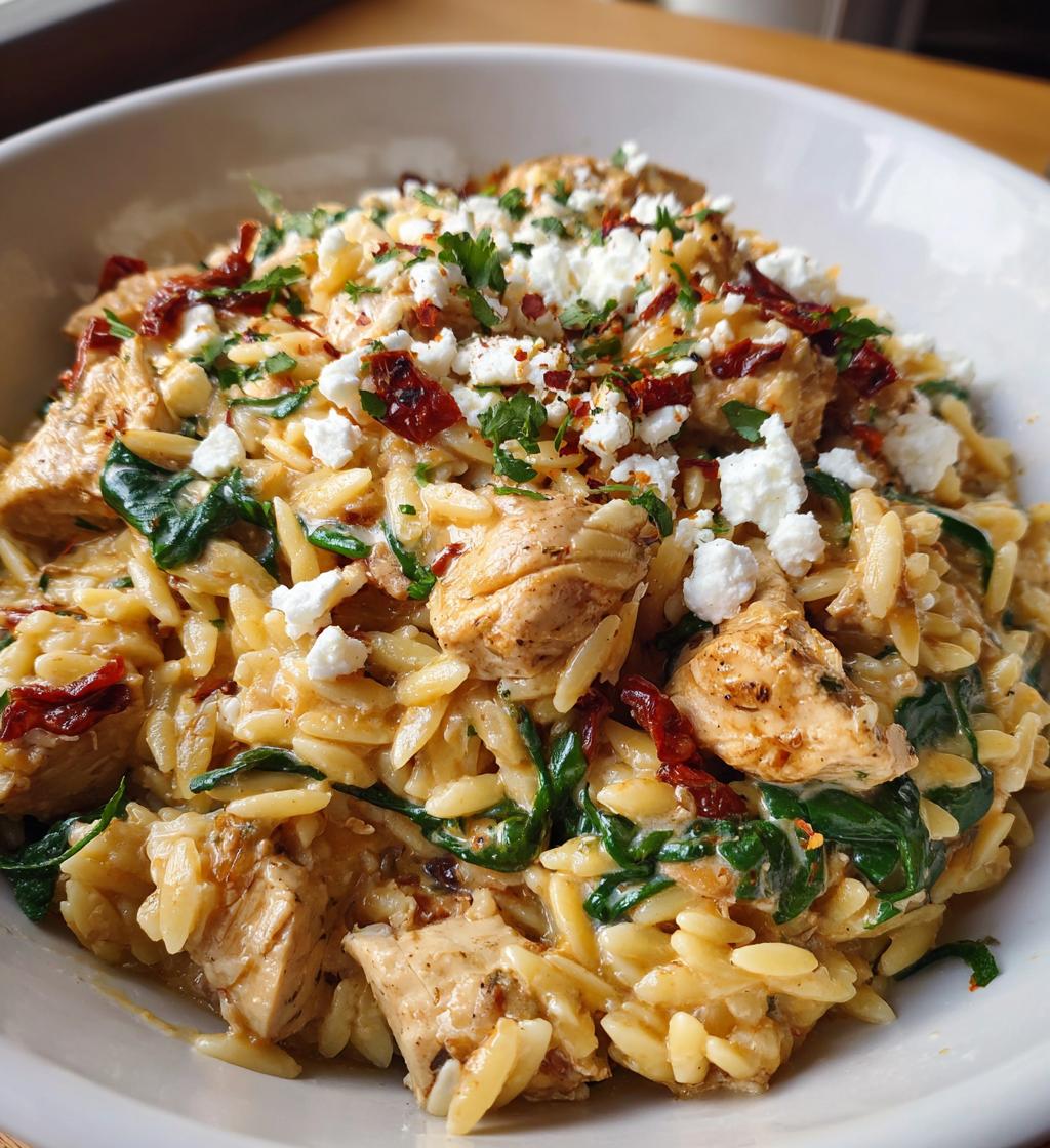 mediterranean creamy chicken orzo - detail 1