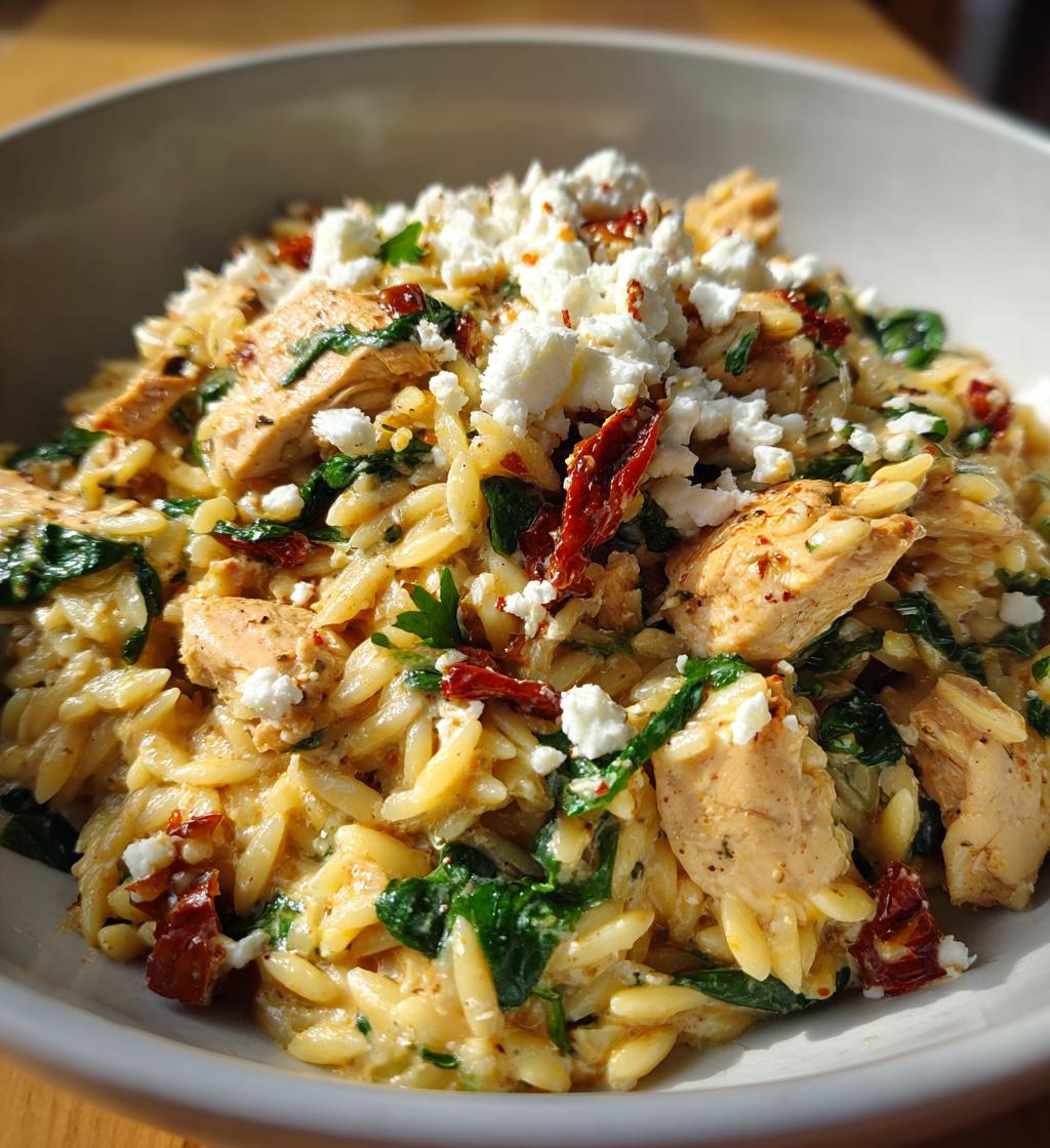 mediterranean creamy chicken orzo