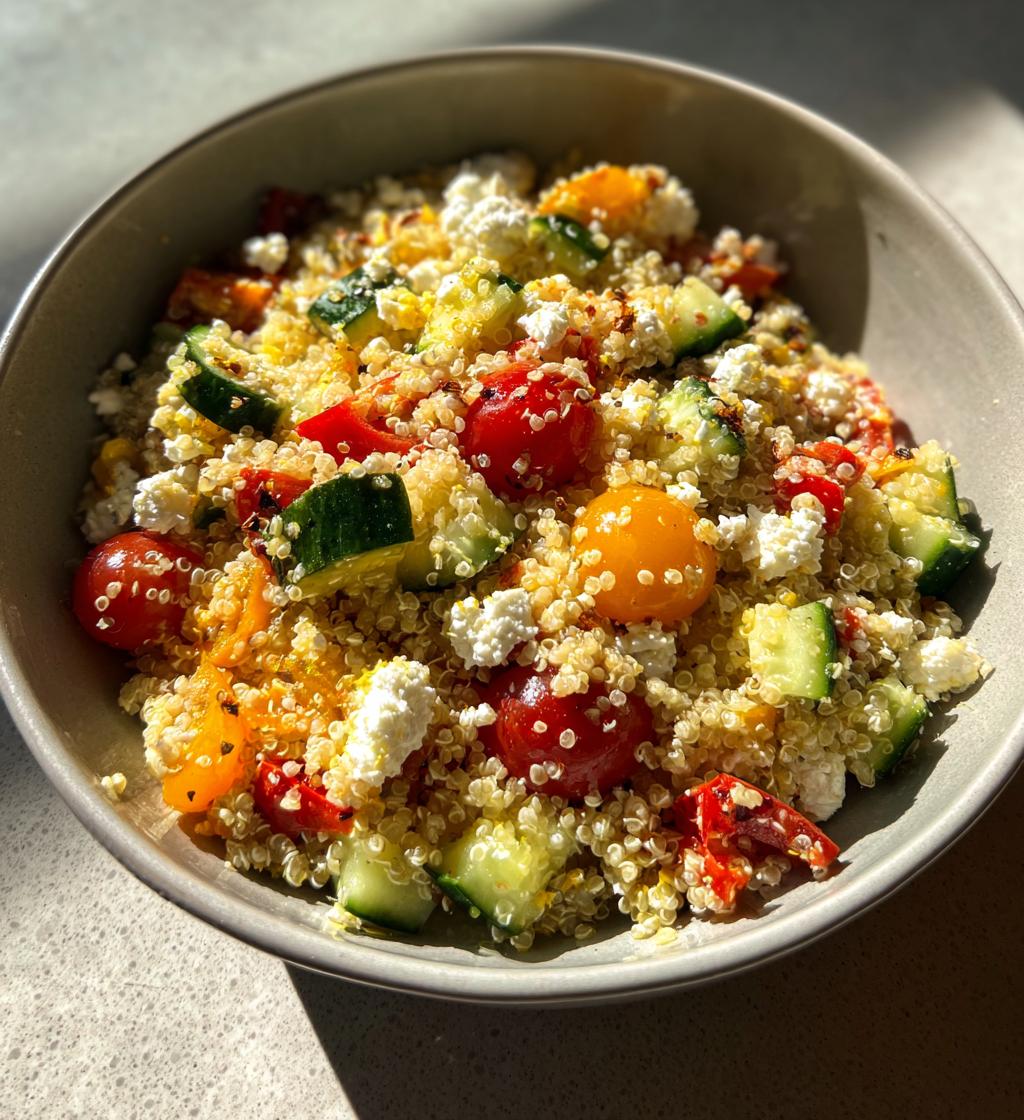 mediterranean quinoa salad with lemon vinaigrette recipe