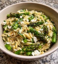 orzo with asparagus feta