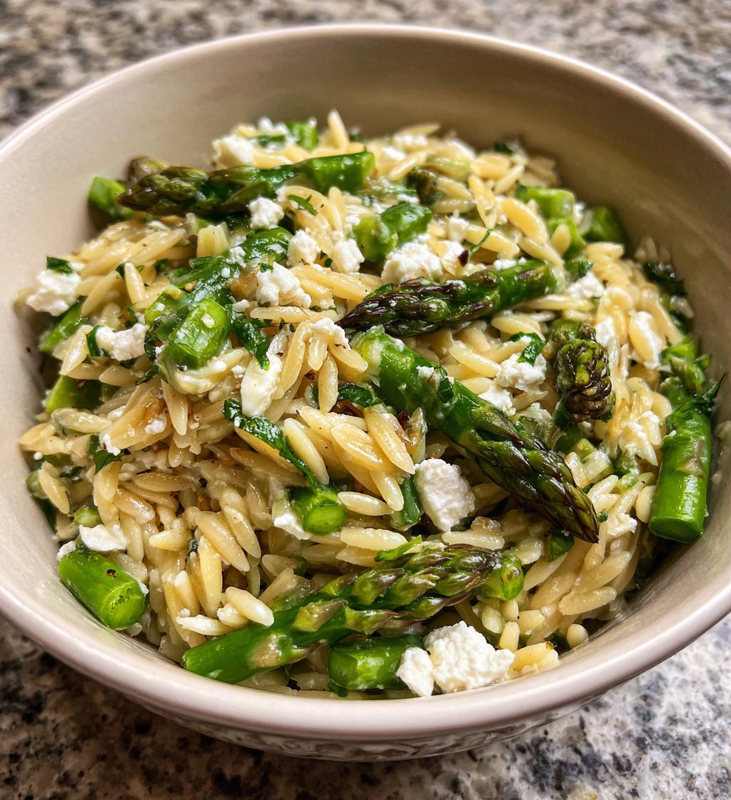 orzo with asparagus feta