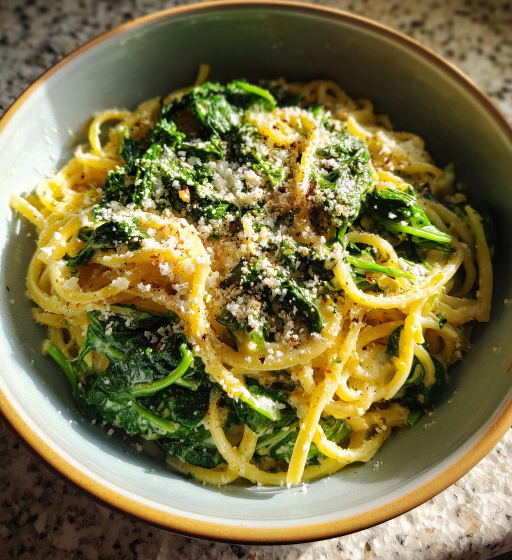 pasta with spinach and lemon cream sauce recipe