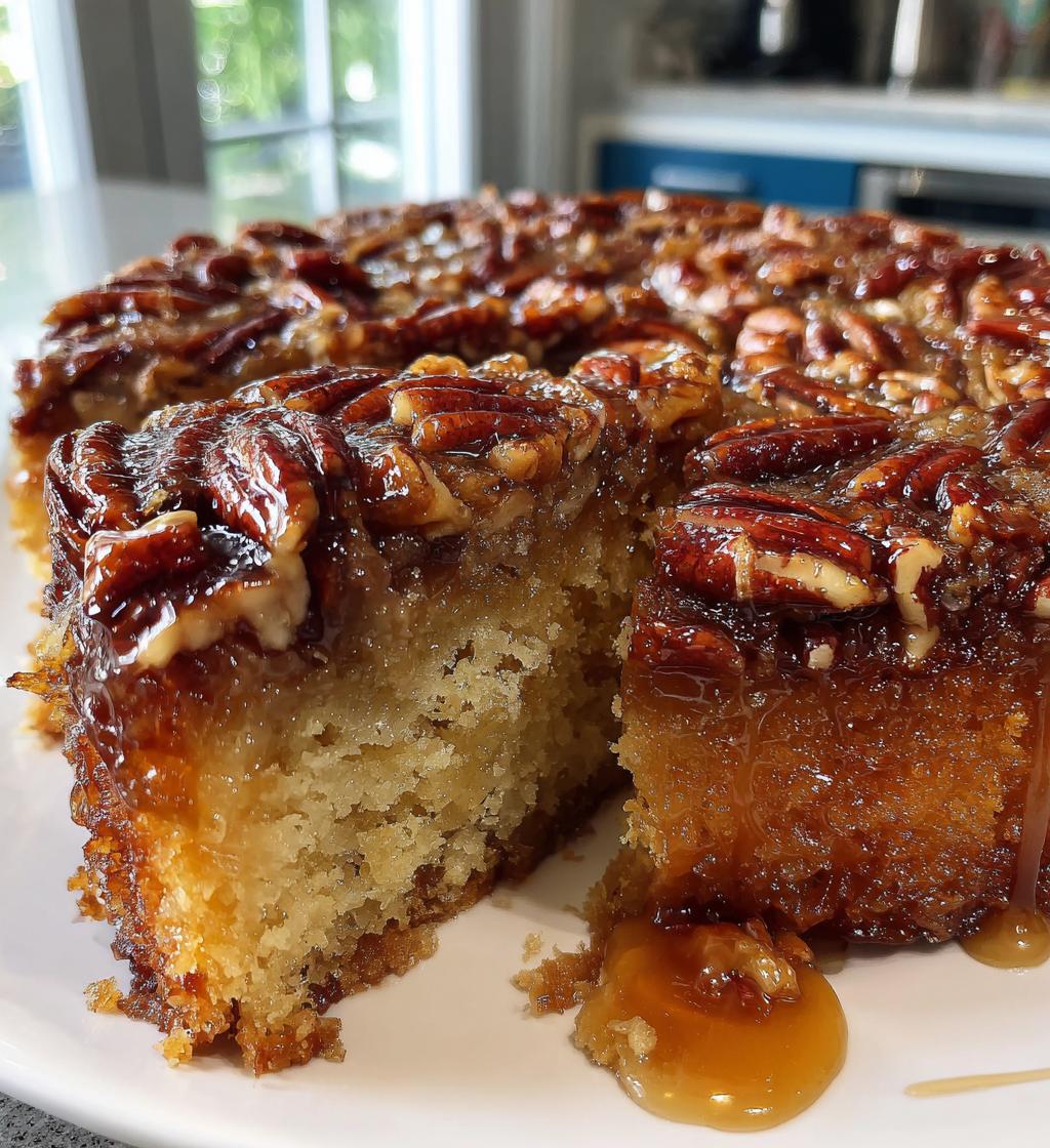 pecan upside down cake - detail 1