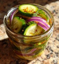 quick pickle cucumbers and onions recipe