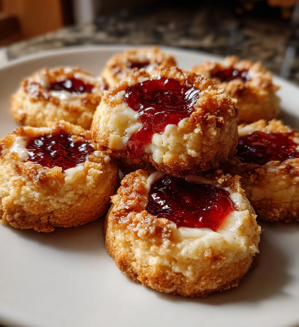 raspberry cheesecake thumbprint cookies - detail 1