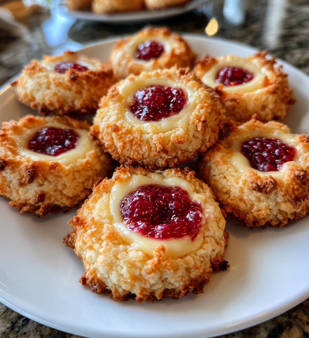 raspberry cheesecake thumbprint cookies