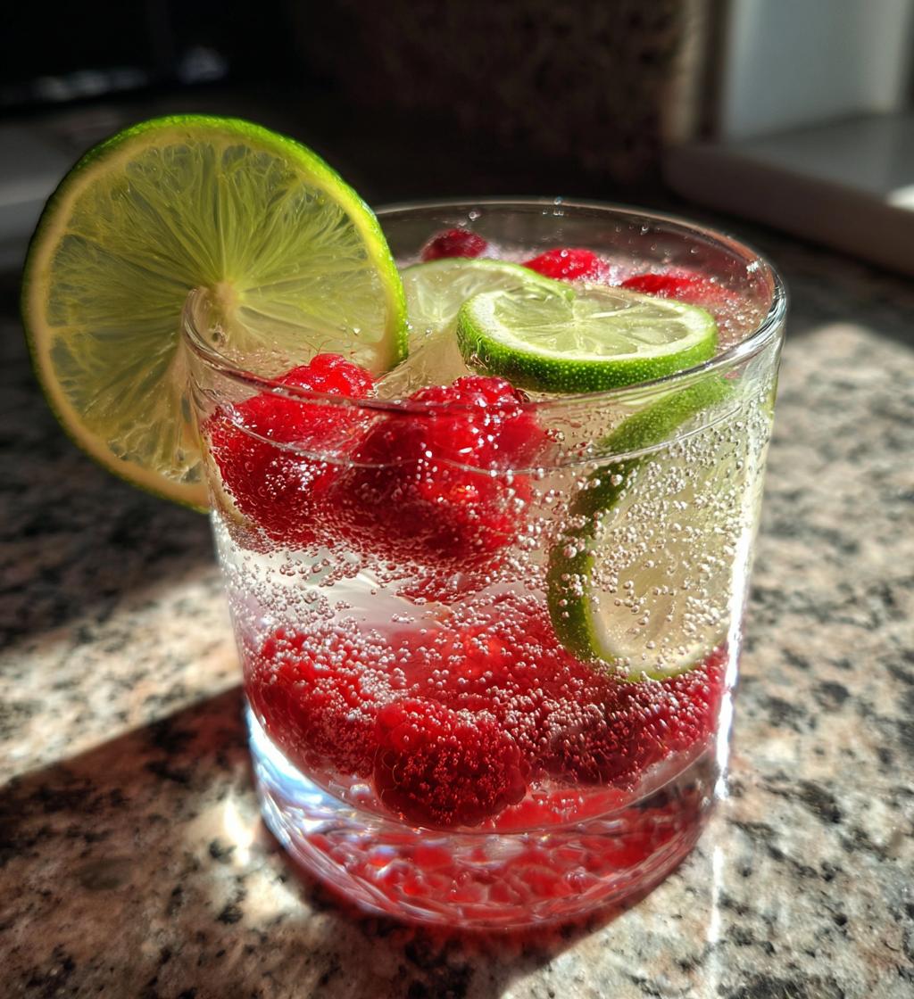 raspberry lime sparkler recipe - detail 1