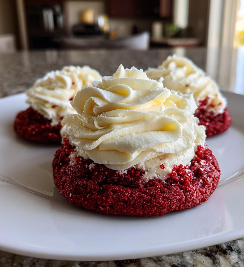 red velvet cookies with cream cheese frosting