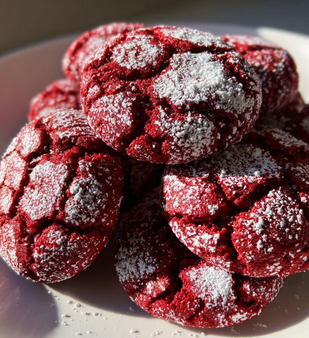 red velvet crinkle cookies recipe - detail 1