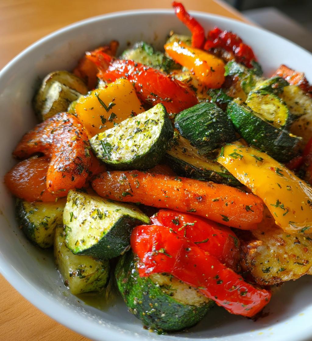 roasted air fryer vegetables - detail 1