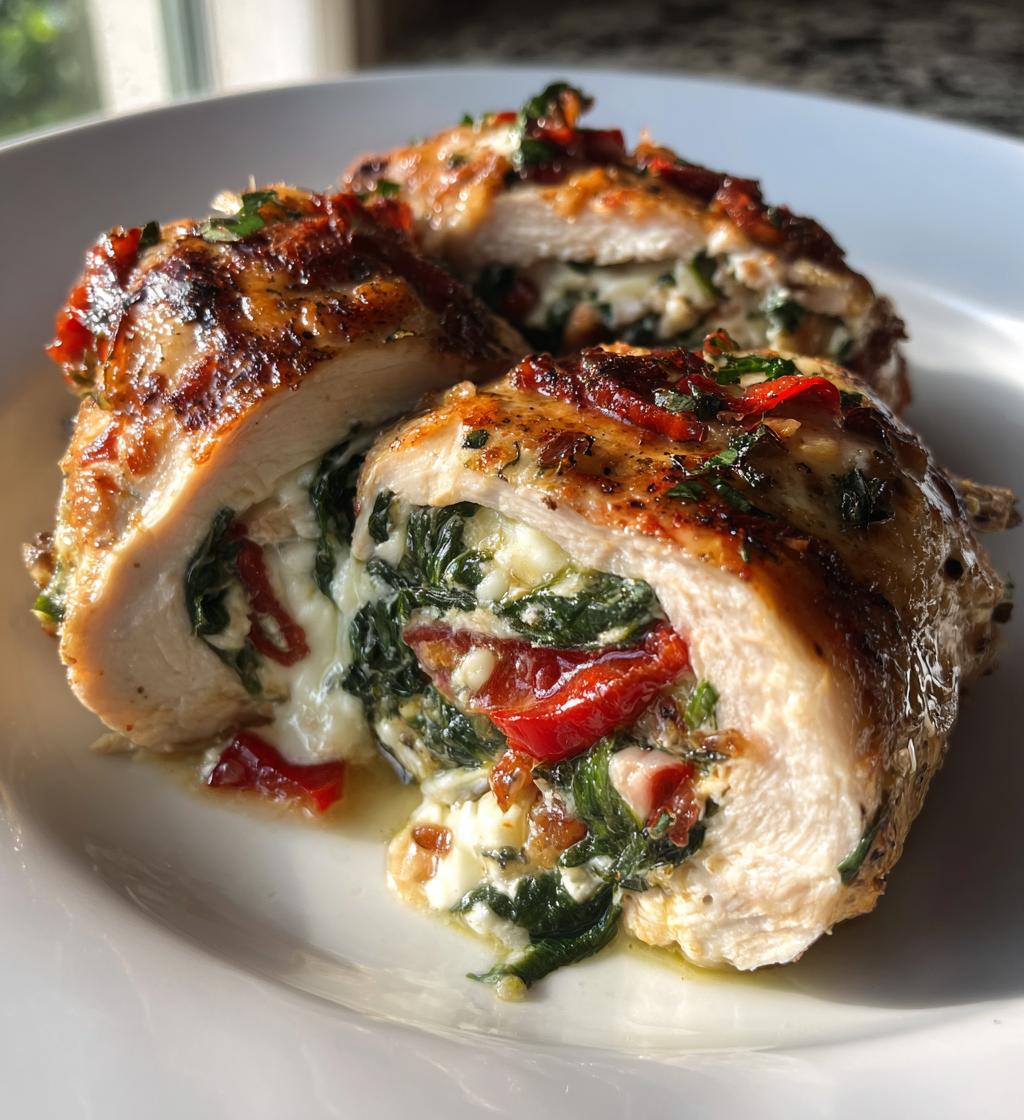 roasted red pepper spinach mozzarella stuffed chicken