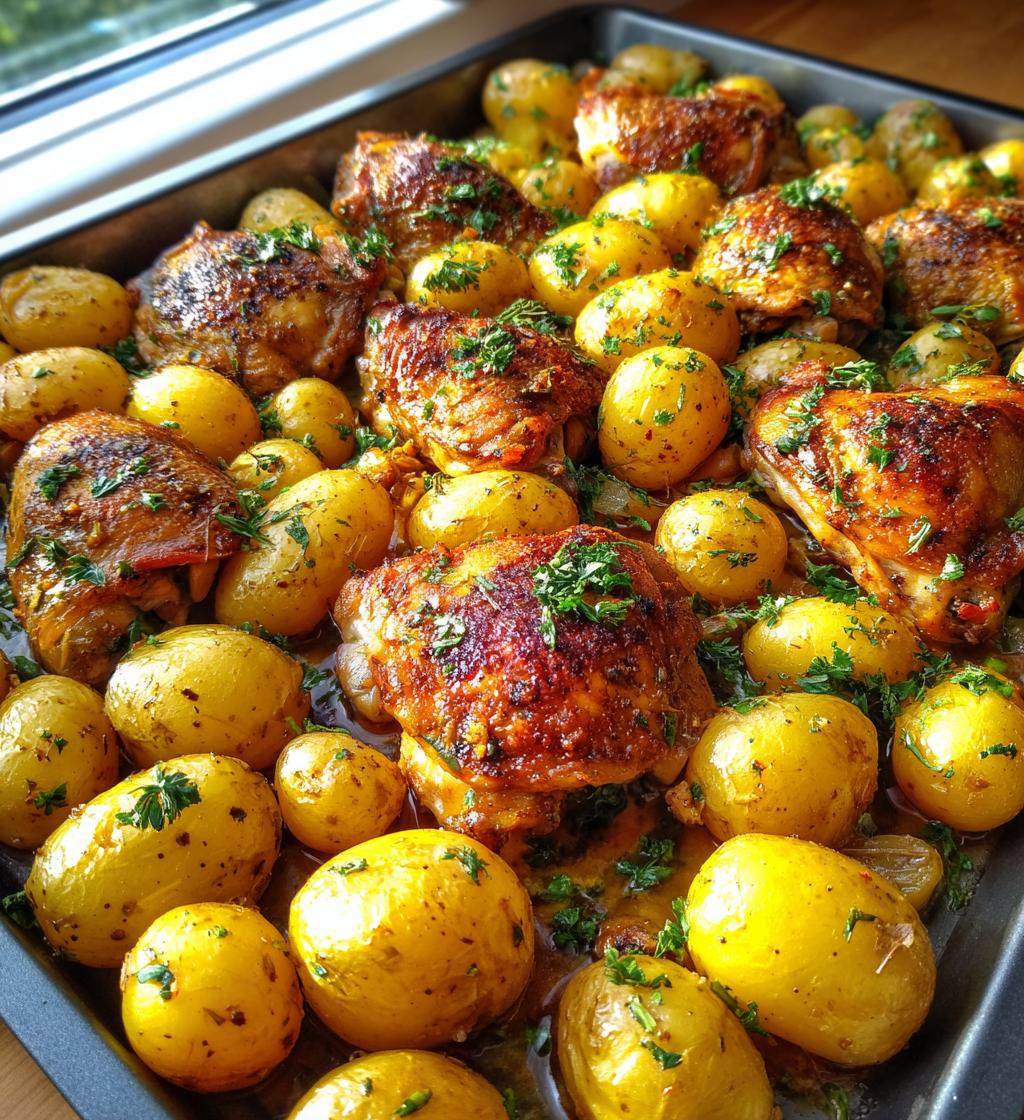 sheet pan chicken and potatoes - detail 1