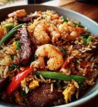 shrimp and steak fried rice