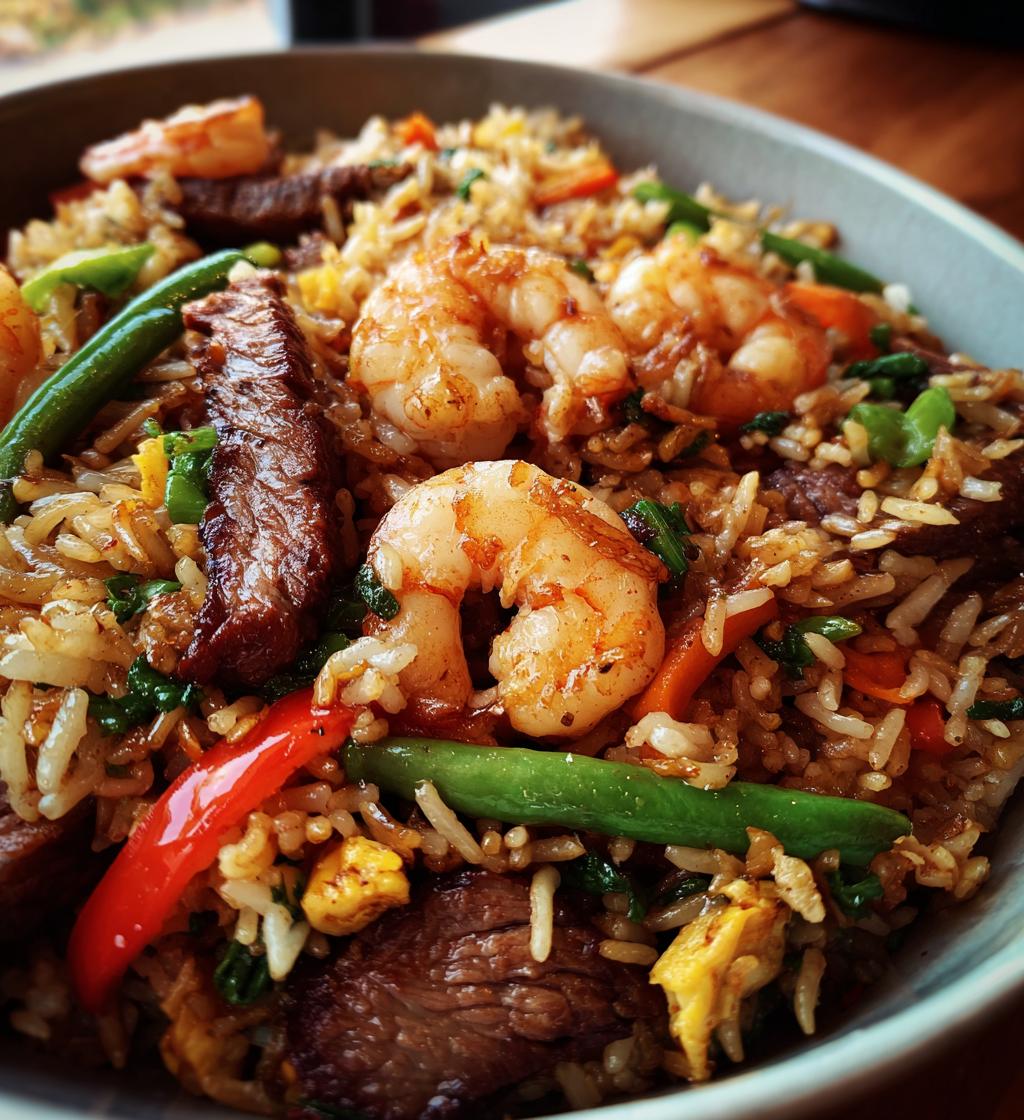 shrimp and steak fried rice