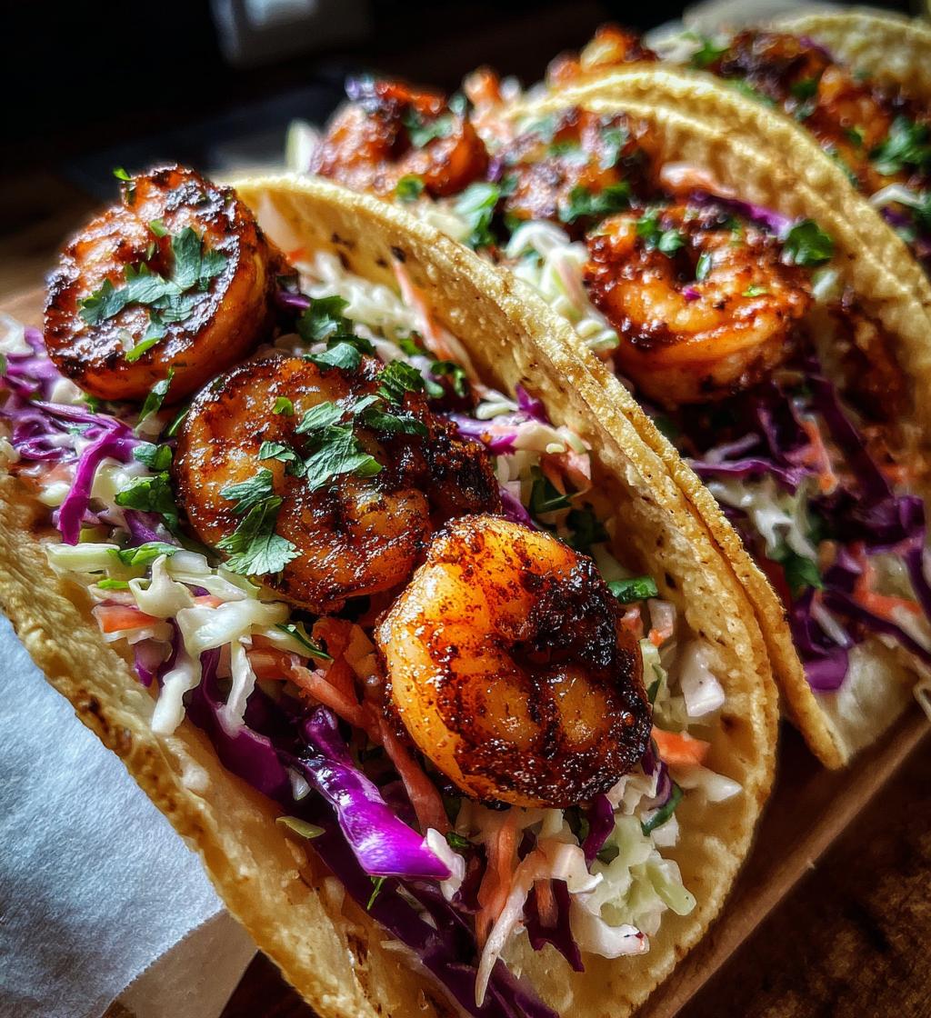 shrimp tacos with cilantro slaw - detail 1