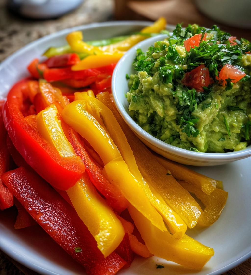 sliced bell peppers with guacamole recipe