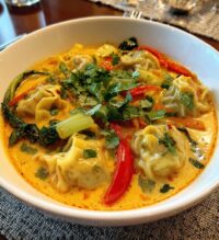 spicy red curry wonton soup