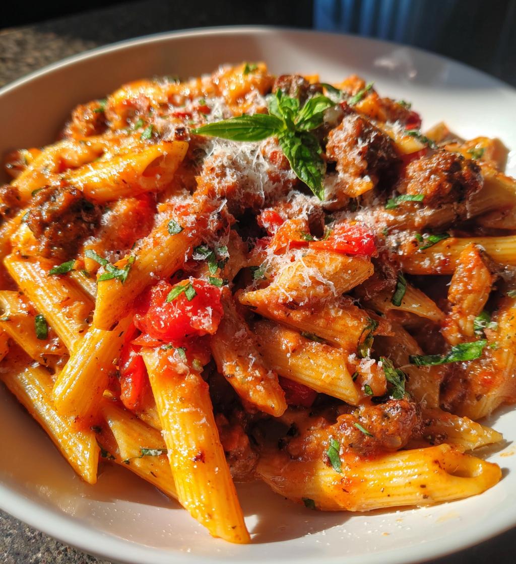 spicy sausage pasta recipe - detail 1