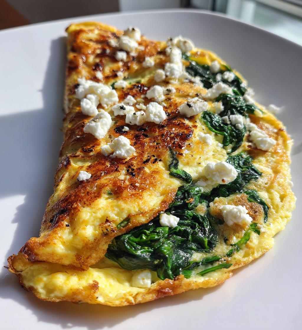 spinach and feta omelette recipe - detail 1