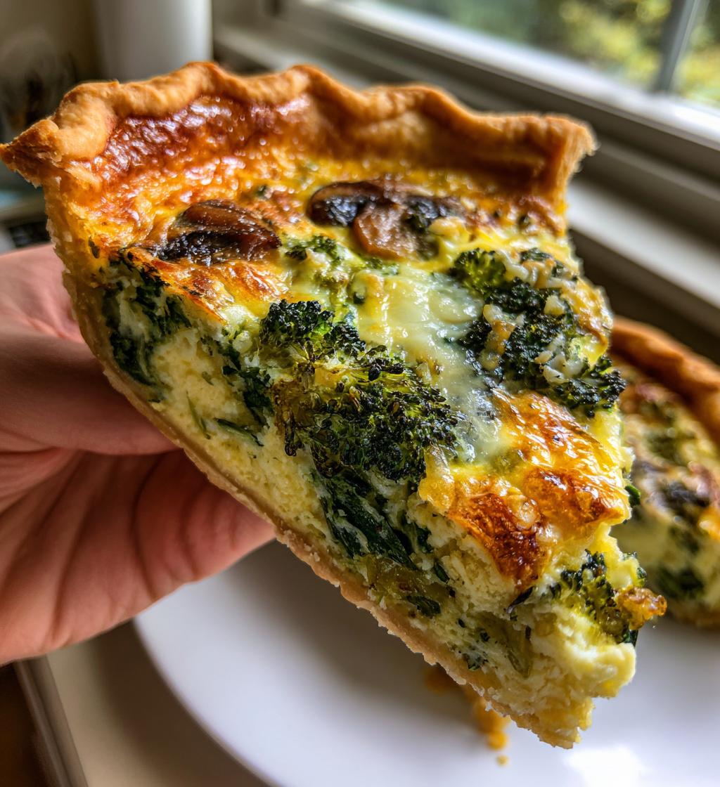 spinach broccoli mushroom quiche salad recipe