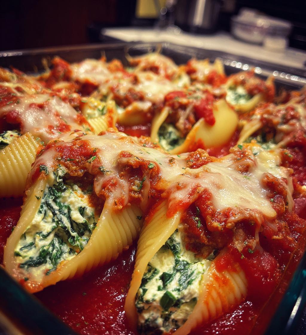 spinach ricotta stuffed shells recipe - detail 1